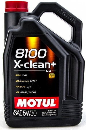 УСН 6 % Масло 106377 Мотор/масло 8100 X-Clean + SAE 5w30   5л. Motul
