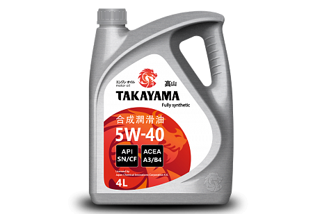 УСН 6 % Масло моторное SAE 5W40 API SN/CF  4л пластик TAKAYAMA